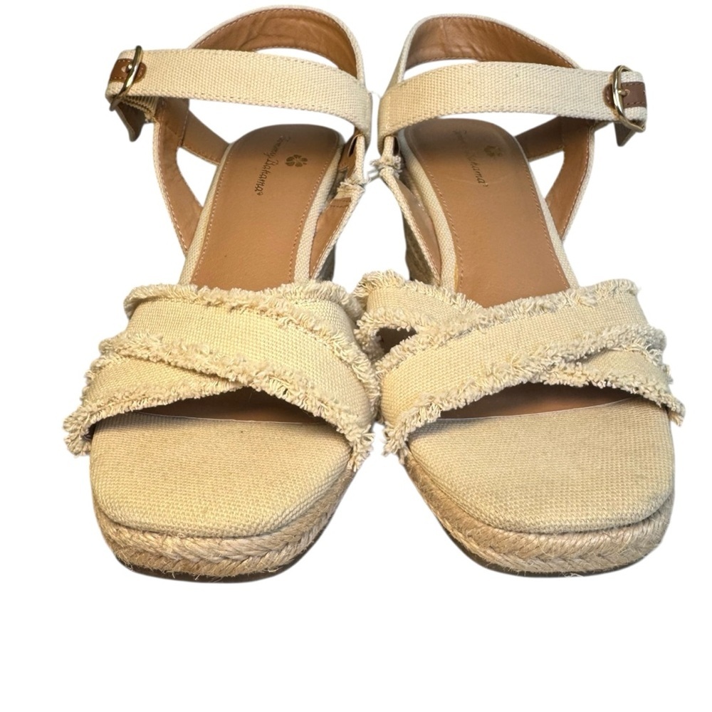 Tommy Bahama Sandals Womens 8.5M Bethany Ankle Straps Beige Wedge Casual - Picture 5 of 10
